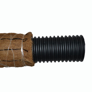 Дренажная труба гофрированная в фильтре  кокосовая койра 63 мм
